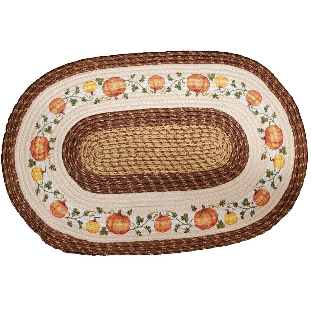 Oval Braided Kitchen Floor Rug (18